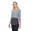 PK18A70HX Women's 100% Cashmere Colour Block V-Neck Pullover Sweater